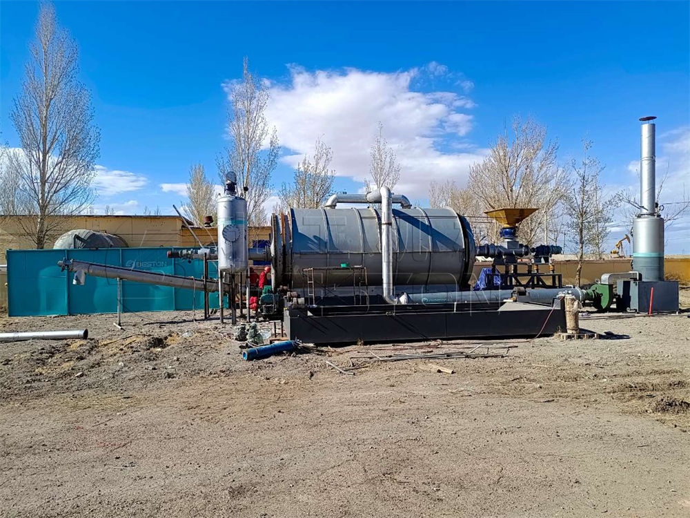 內(nèi)蒙16噸半連續(xù)油泥熱解處理項目第3張